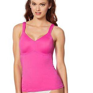 Rhonda Shear Womens Flirt Contour Cup Wire-Free Camisole~ Berry Pink (XL)